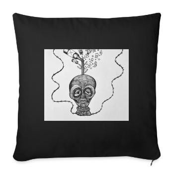 Addiction kills - Sofa pillow with filling 45cm x 45cm - black - Front