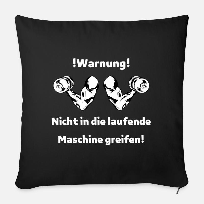 Nicht in die laufende Maschine greifen! - Sofakissen mit Füllung 45 x 45 cm - Schwarz