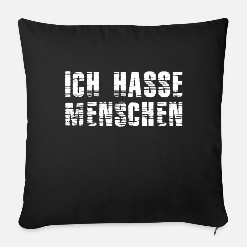 Ich hasse Menschen - Sofakissen mit Füllung 45 x 45 cm - Schwarz