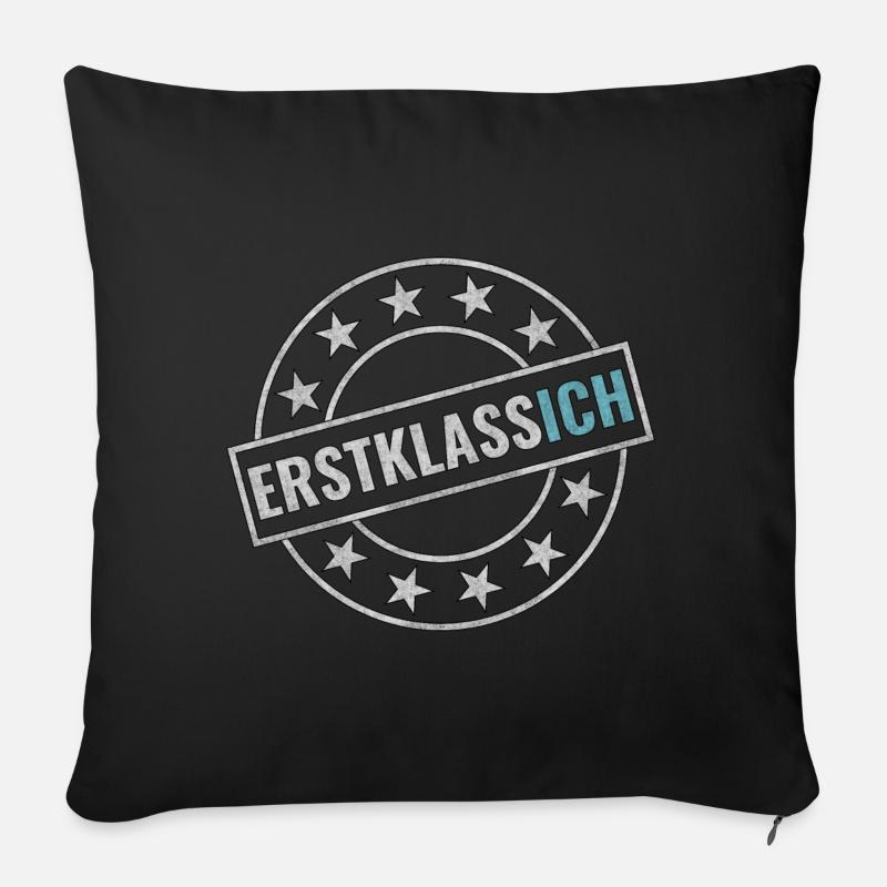 Erstklassich Schulkind Einschulung Schule - Sofakissen mit Füllung 45 x 45 cm - Schwarz