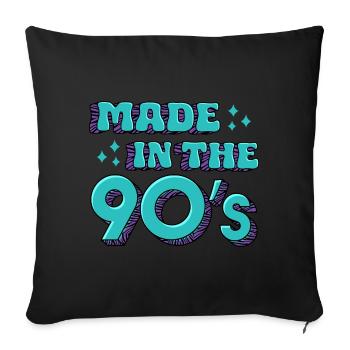 Made in the 90s / 90s retro design - Sofa pillow with filling 45cm x 45cm - black - Front