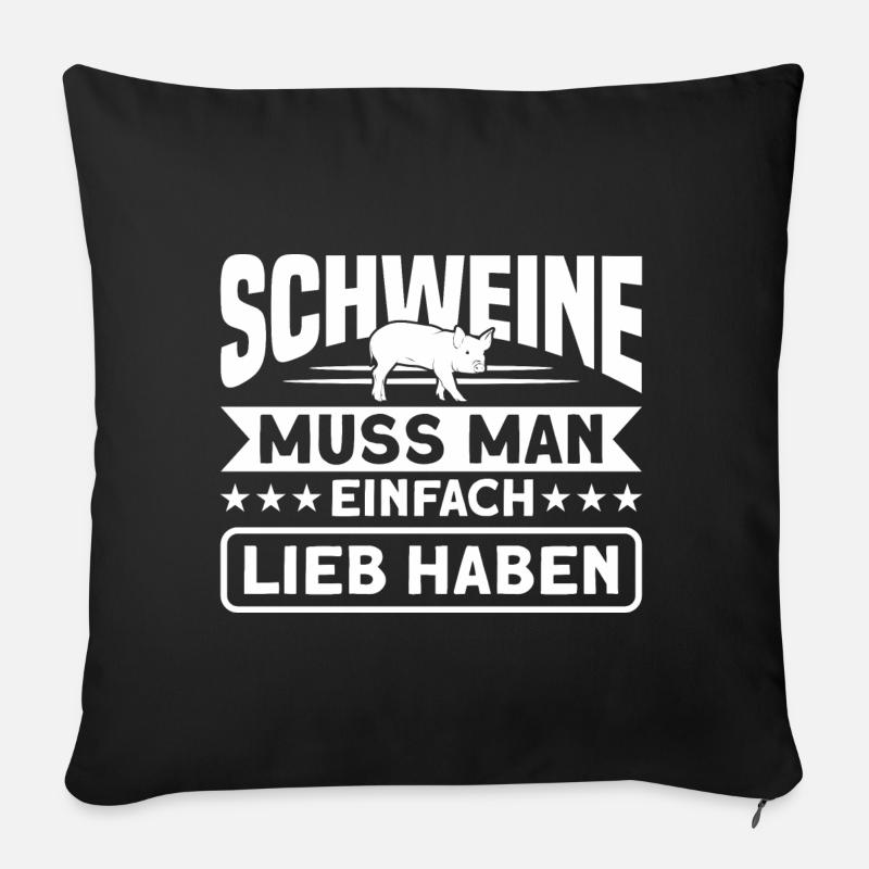 Schweine Schwein Schweinezüchter Geschenk - Sofakissen mit Füllung 45 x 45 cm - Schwarz