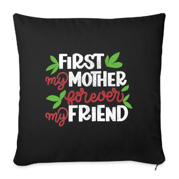 Mom Mom Mother's Day - Mother's Day Design - Sofa pillow with filling 45cm x 45cm - black - Front