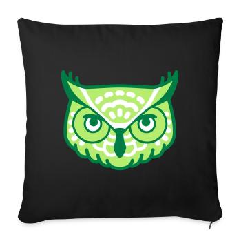 Forest Friends Eagle Owl - Sofa pillow with filling 45cm x 45cm - black - Front