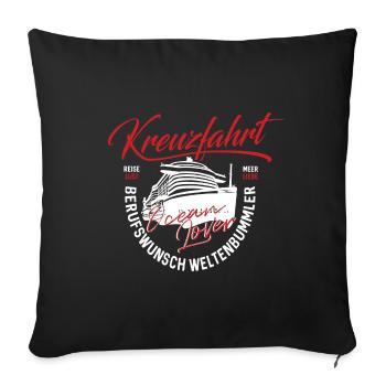 Cruise – AIDA Ocean Lover - Sofa pillow with filling 45cm x 45cm - black - Front