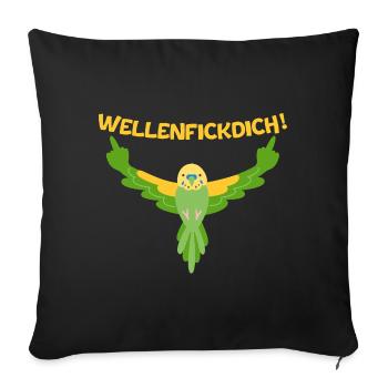 Wellensittich - Must-Have für Vogel-Fans mit Humor - Sofakissen mit Füllung 45 x 45 cm - Schwarz - Vorne