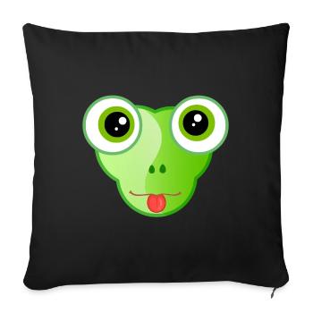 Frog Green Froggy - Sofa pillow with filling 45cm x 45cm - black - Front
