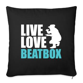 beatboxer live love beatbox - Musique Percussion - Coussin et housse de 45 x 45 cm - noir - Devant
