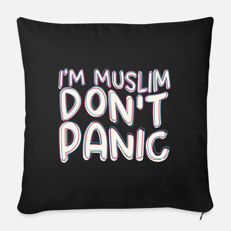 Ich bin Muslim Keine Panik / Islam, Koran, Moschee - Sofakissen mit Füllung 45 x 45 cm - Schwarz