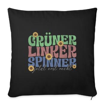 gruener linker spinner - Sofakissen mit Füllung 45 x 45 cm - Schwarz - Vorne