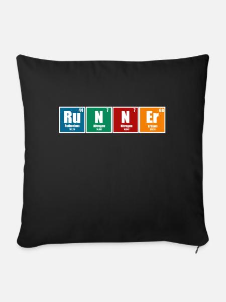 Runner Jogger - Sofakissen mit Füllung 45 x 45 cm - Schwarz
