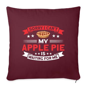 Amateurs de gâteaux Amateurs de cupcakes Tarte aux pommes - Coussin et housse de 45 x 45 cm - bordeaux - Devant