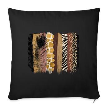 Thème jungle sophistiqué Impression de luxe Safari - Coussin et housse de 45 x 45 cm - noir - Devant