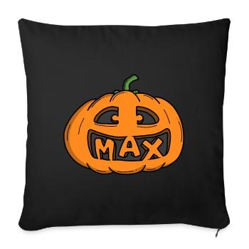 Citrouille Max Halloween - Coussin et housse de 45 x 45 cm - noir - Devant