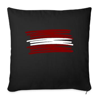 Lettonie Lettonie Drapeau peint Drapeau peint - Coussin et housse de 45 x 45 cm - noir - Devant