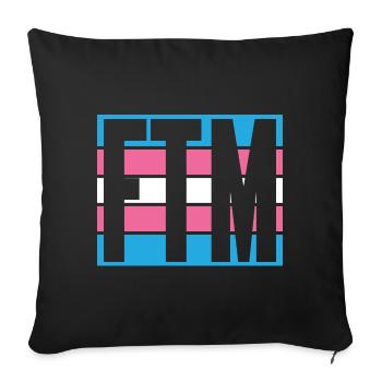 Female to Male / Transgender Pride Design - Sofakissen mit Füllung 45 x 45 cm - Schwarz - Vorne