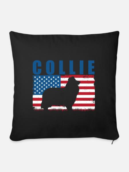 Collie - Sofakissen mit Füllung 45 x 45 cm - Schwarz