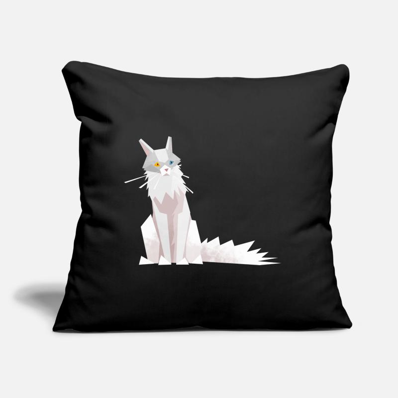 Illustration Chat (Angora turc) - chat plat Coussin et housse de 45 x 45 cm
