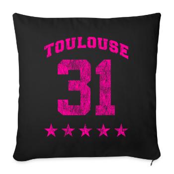 Toulouse 31, 5 Vintage-Sterne. - Sofakissen mit Füllung 45 x 45 cm - Schwarz - Vorne