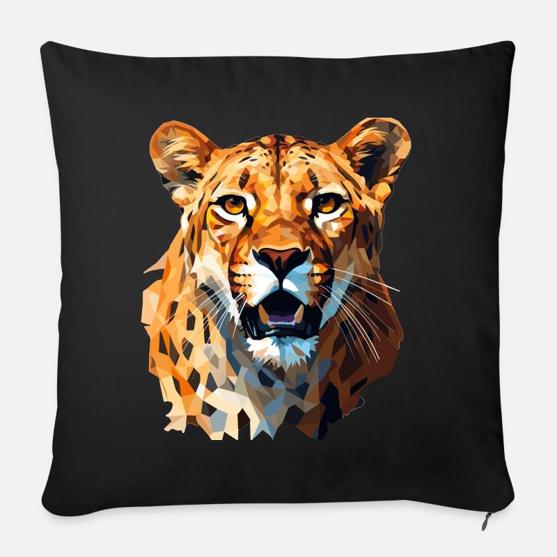 Gepard im Polygon Style - Sofakissen mit Füllung 45 x 45 cm - Schwarz