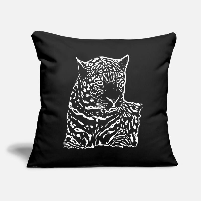 Blanc léopard Coussin et housse de 45 x 45 cm