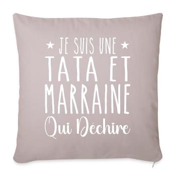 I'm a kick-ass aunt and godmother - Sofa pillow with filling 45cm x 45cm - light taupe - Front