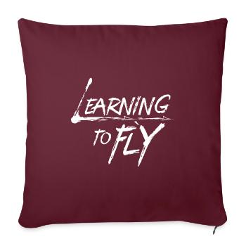 Apprendre à piloter Flying Airplane Pilot Flyer - Coussin et housse de 45 x 45 cm - bordeaux - Devant