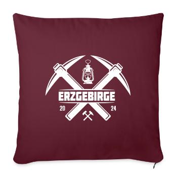 Erzgebirge Saxony Mining Miners - Coussin et housse de 45 x 45 cm - bordeaux - Devant