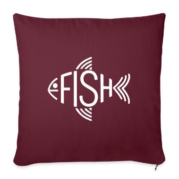 Os de poisson, squelette, pêche à chevrons - Coussin et housse de 45 x 45 cm - bordeaux - Devant