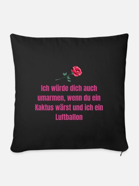 Ich würde dich auch umarmen _ Valentinstag - Sofakissen mit Füllung 45 x 45 cm - Schwarz