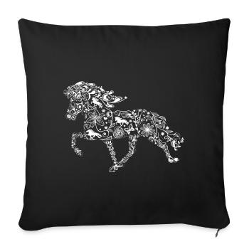 isi flower white - Sofa pillow with filling 45cm x 45cm - black - Front