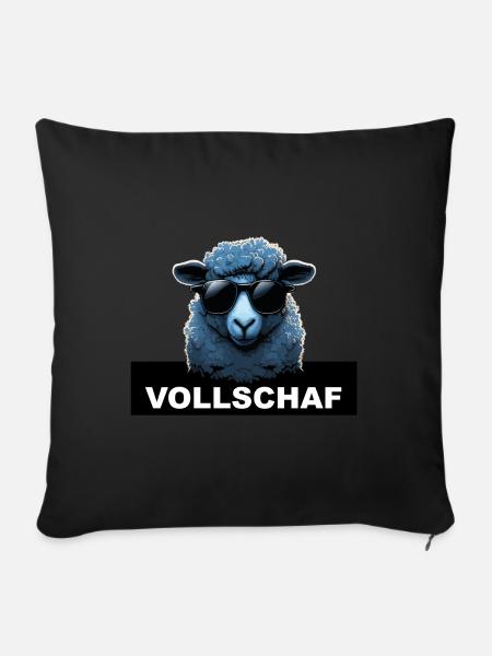 Cooles Schaf - Sofakissen mit Füllung 45 x 45 cm - Schwarz