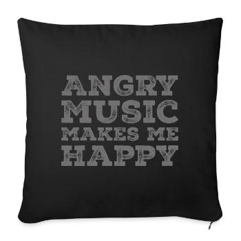 Angry Music Heavy Metal Death Metal Metalhead - Coussin et housse de 45 x 45 cm - noir - Devant