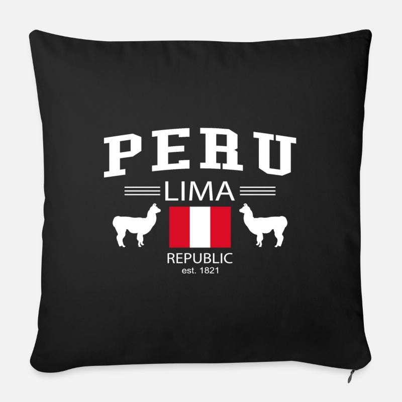 Pérou - Coussin et housse de 45 x 45 cm - noir