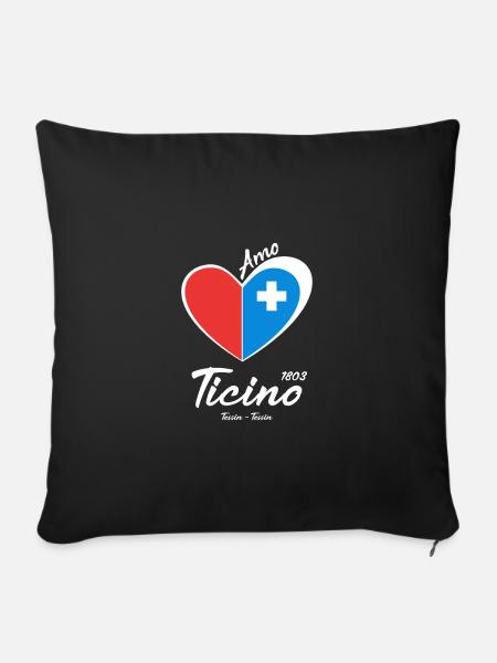 Canton Ticino - Sofakissen mit Füllung 45 x 45 cm - Schwarz