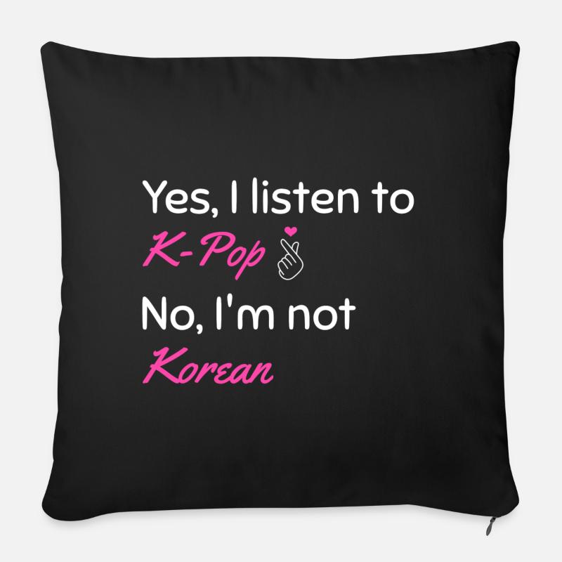 K-Pop koreanisch korea-popmusik Kpop Geschenk - Sofakissen mit Füllung 45 x 45 cm - Schwarz