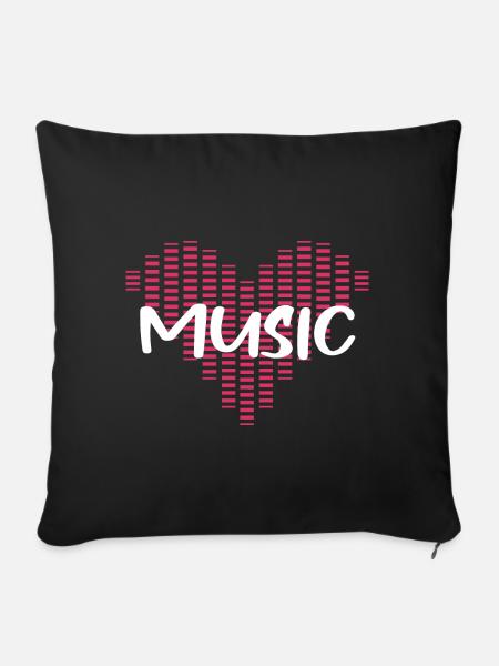 Liebesmusik - Herz-Equalizer - Sofakissen mit Füllung 45 x 45 cm - Schwarz