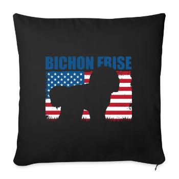 Bichon Frise - Coussin et housse de 45 x 45 cm - noir - Devant
