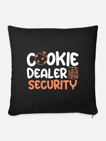 Cookie Dealer Security / Bäcker - Sofakissen mit Füllung 45 x 45 cm - Schwarz