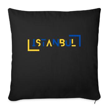 Istanbul Turkey - Sofa pillow with filling 45cm x 45cm - black - Front