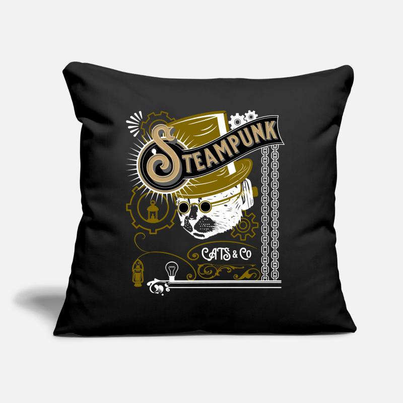 Conception Steampunk de chat victorien Coussin et housse de 45 x 45 cm