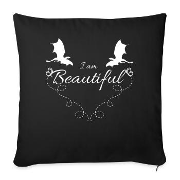 Je suis belle - Coussin et housse de 45 x 45 cm - noir - Devant