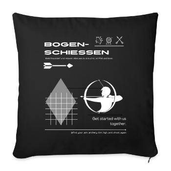 Für Schützen beim Bogenschießen - Sofakissen mit Füllung 45 x 45 cm - Schwarz - Vorne