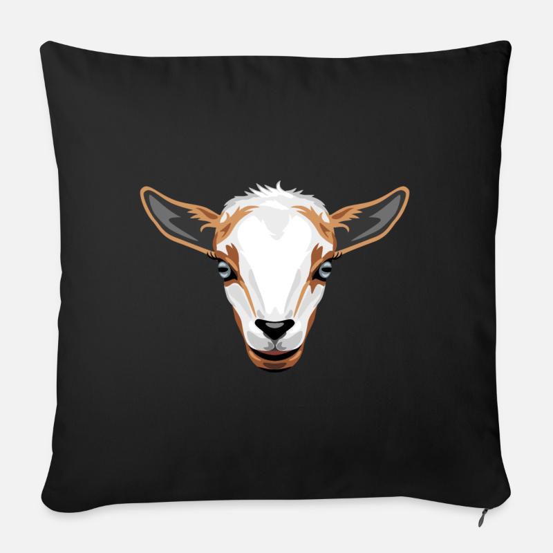 Tête de chèvre - Coussin et housse de 45 x 45 cm - noir