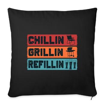 BBQ Chillin' Grillin' Recharge Grillades Smoke - Coussin et housse de 45 x 45 cm - noir - Devant