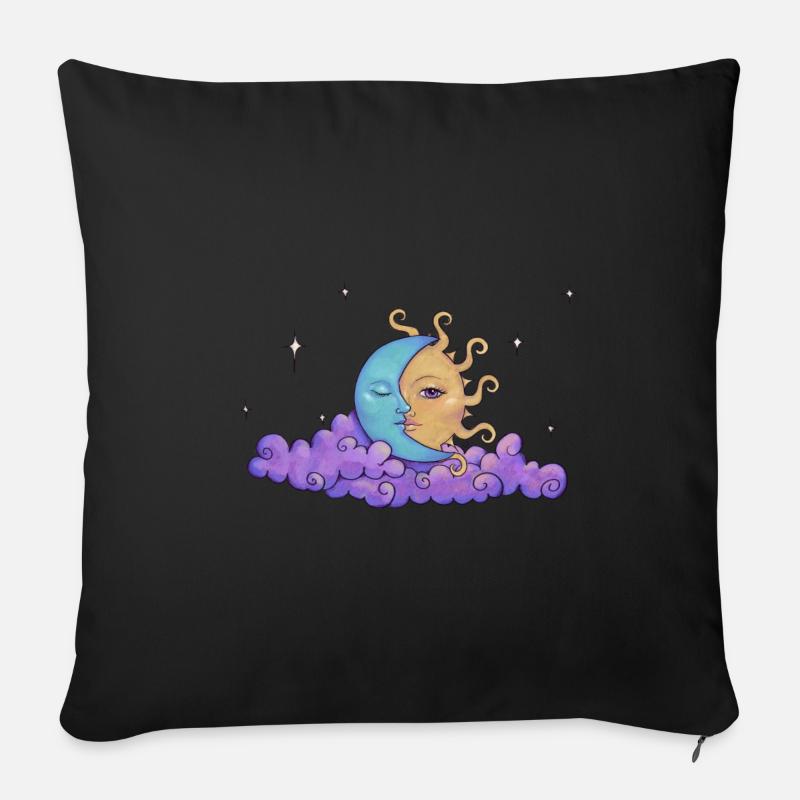 Sol y Luna - Sofa pillow with filling 45cm x 45cm - black
