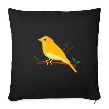 Canary Songbird, Bird Design - Sofa pillow with filling 45cm x 45cm - black - Front