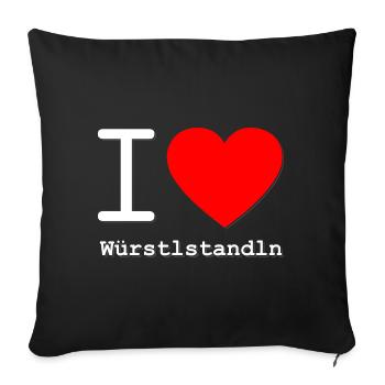 i love Wiener Würstlstandln - Sofakissen mit Füllung 45 x 45 cm - Schwarz - Vorne