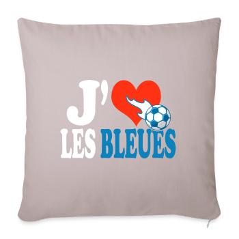 football féminin j aime les bleues équipe france - Coussin et housse de 45 x 45 cm - taupe clair - Devant