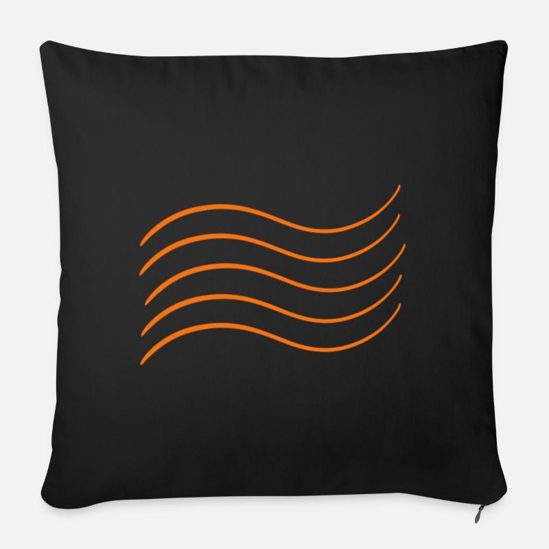 Élément eau, air, feu. Vagues. Personnel - Coussin et housse de 45 x 45 cm - noir